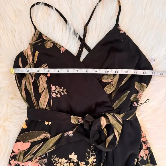 Lulus Still The One Black Floral Print Satin Maxi Dress Small - Picture 4 of 10